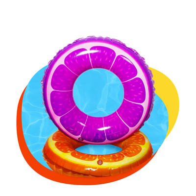 Customized inflatable PVC fruit color shapes children's swimming rings