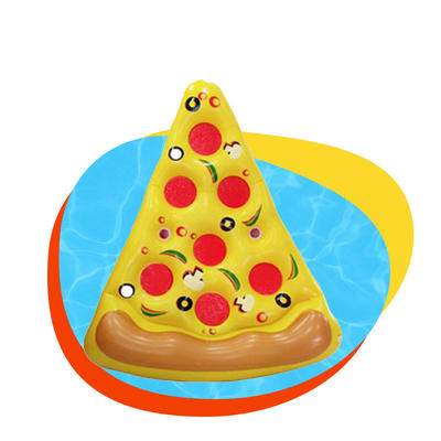 Customized Interesting Design Plastic Air Bed Inflatable Pizza Shape Float