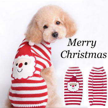 Wholesale Dog Clothes Luxury Striped Christmas Warm Dog Sweater Dog Clothes