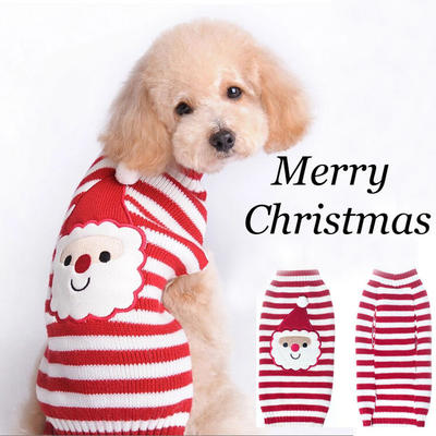 Wholesale Dog Clothes Luxury Striped Christmas Warm Dog Sweater Dog Clothes